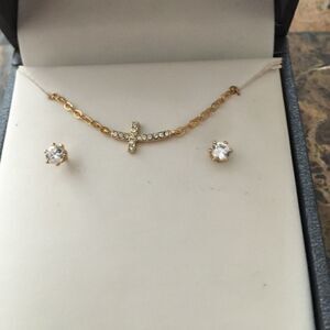 🎉Last deal🎉CBC earrings with necklace Set